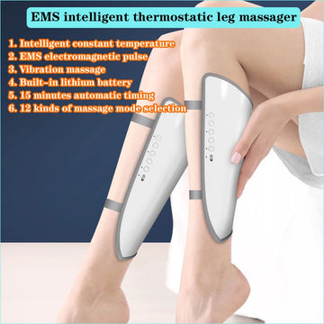 Masajeador electrónico de piernas con estimulación muscular, eliminación de celulitis en pantorrillas, moldeador, compresas calientes a temperatura constante, masaje para la belleza de piernas.