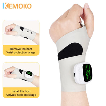 Electric Heating Wrist Guard Vibration Massage 8 Modes 32 Levels Wrist Brace Protector Wrap for Carpal Tunnel Fatigue Relief