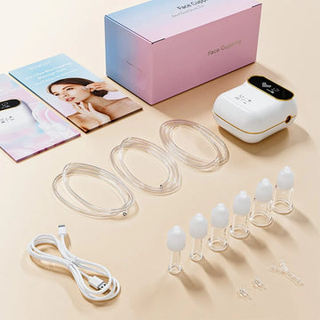 Scraping Massager 6Pcs Facial Cupping Therapy Set Glass Electric Vacuum Cupping 3 in 1 Gua Sha Facial Tools Puffiness Reduction