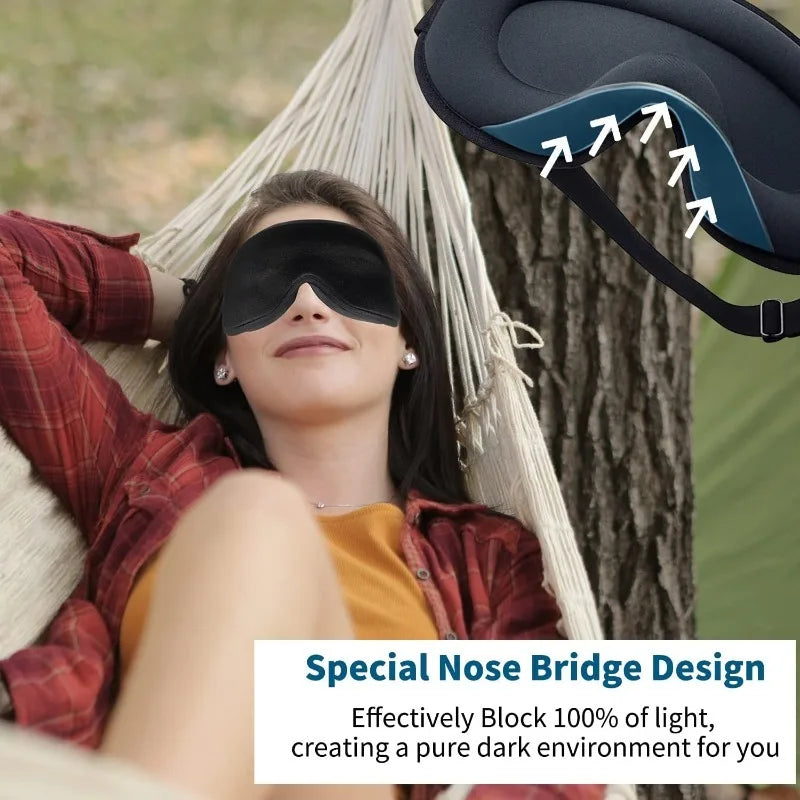 Sleep mask,3D Deep Contoured Eye Covers for Sleeping, 99% Block Out ,Silky Touch with Soft Foam, Comfortable, Breathable