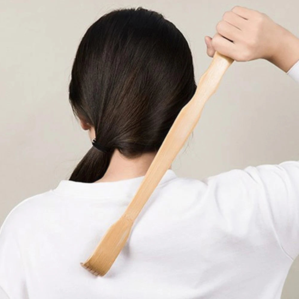 Bamboo Back Scratcher Aid Stick Scratching Massage Roller Long Wooden Body Large Stick for Men and Women Back Scratcher Massager