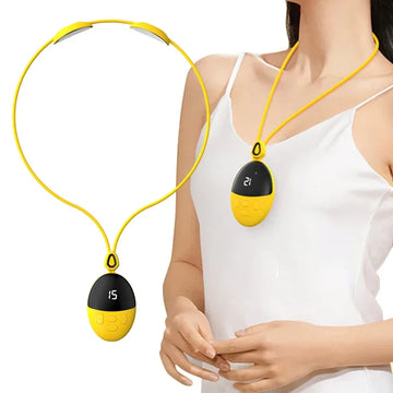 Mini Portable Smart Hanging Neck Massager Electric EMS TENS Pulse Hot Compress Cervical Spine Shoulder Massager For Relief Pain