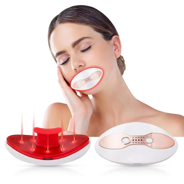 Lip Plumper Device Red Light Therapy, 2 in 1 Lip and Eye Care Tool with Heated for Anti-Aging, Smooth Lip Wrinkles, Lip Plumper
