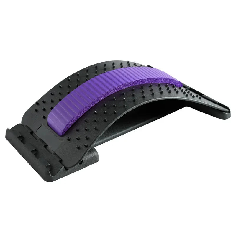 Four Level Adjustable Massager with Back Stretcher Waist and Neck Support Plate Yoga Exercise aid Tool in Blue and Purple