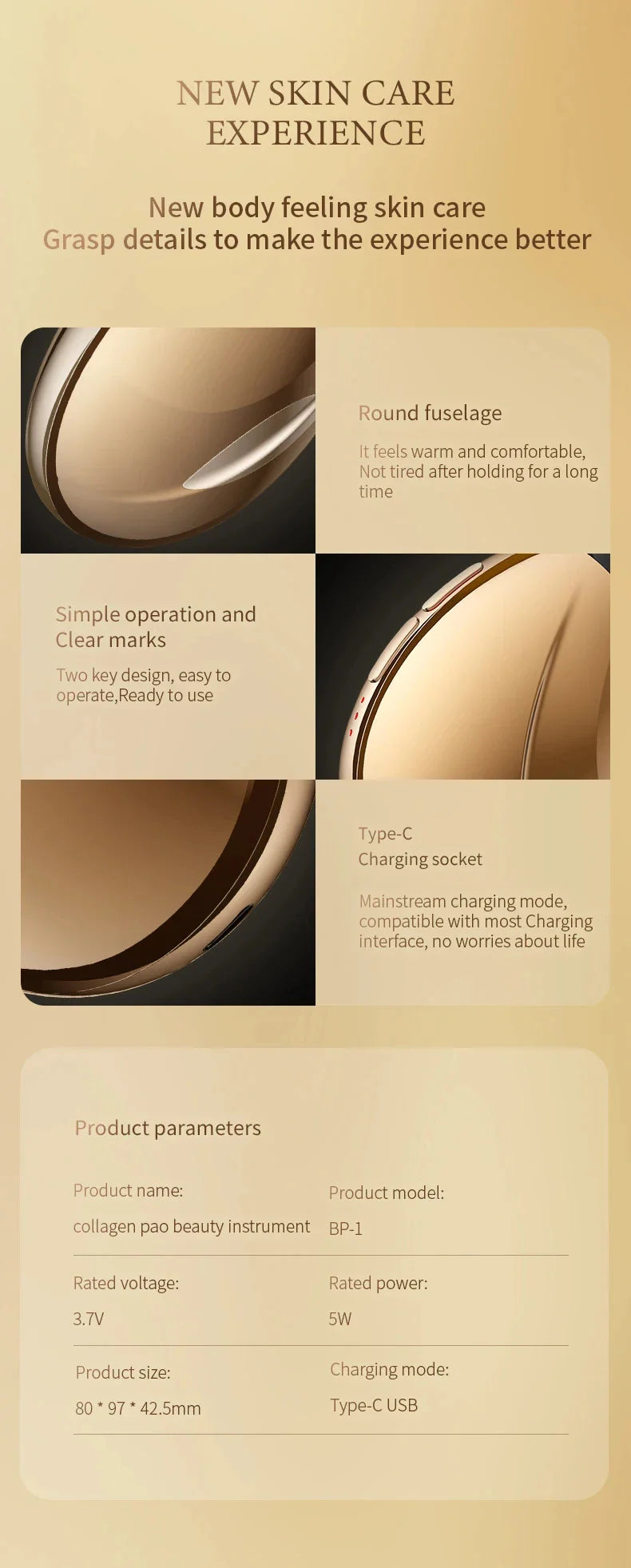 Radiofrequency facial tightening device - Skin tightening and lifting radiofrequency high-frequency facial care massage equipmen