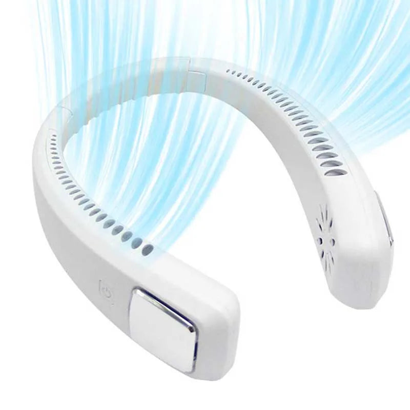 Mini Neck Portable Bladeless Fan Rechargeable Leafless Hanging Fans Air Cooler Cooling Wearable Neckband Fans