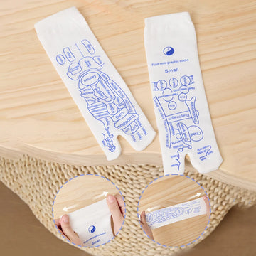 Reflexology Socks with Massage Tool Foot Massage Acupressure Socks English Illustration Relieve Tired Feet Reflexology Socks