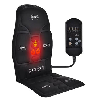Electric Massage Chair Pad Heating Vibrating Full Body Back Massager Car Chair Cushion Home Office Lumbar With Remote Controls