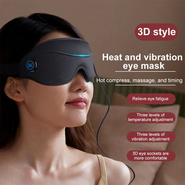 Masajeador de ojos con vapor y vibración de 3 velocidades para dormir, alivia la fatiga ocular y masajea los ojos para dormir.