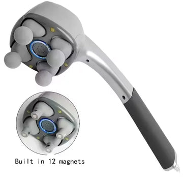 Electric Anion Four-Head Massager for Full Body Neck Vertebra Back Muscle Relaxation Vibrating Deep Tissue Health Care Machine