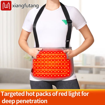 Red Light Heating Electric Waist Massager Belt Vibration Hot Compress Lumbar Back Support Brace for Women Uterus Relaxation