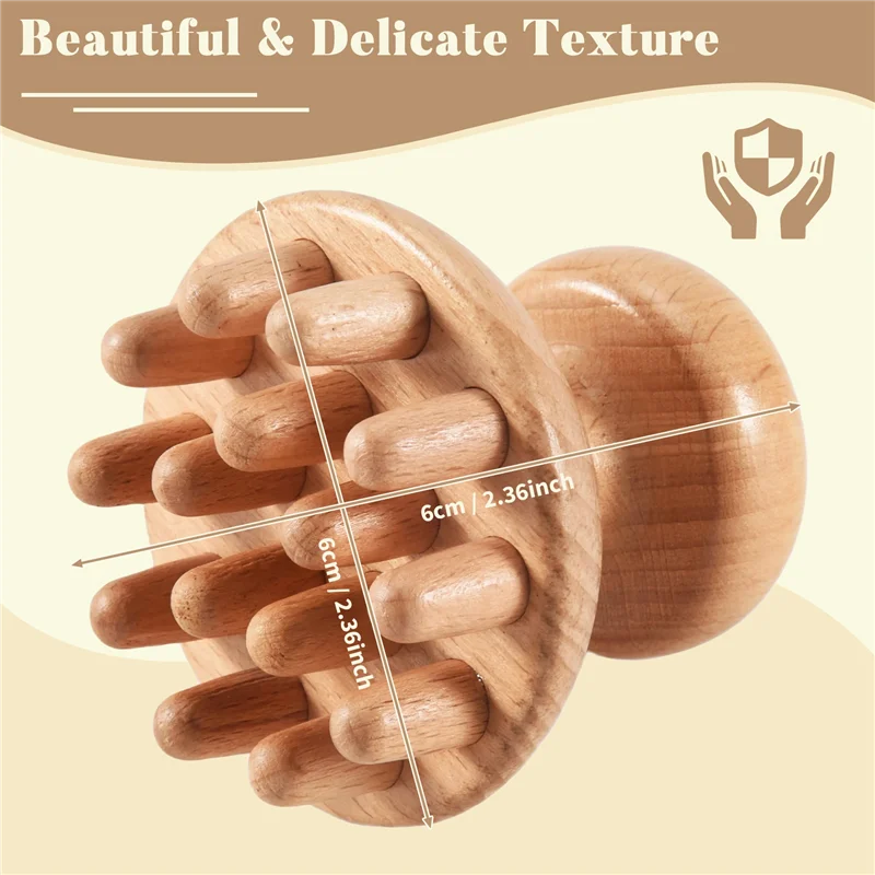 AA20-Wood Mushroom Shape Therapy Massage Tool Massager Anti Cellulite Fascia Massage Roller For Full Body Muscle Pain Relief