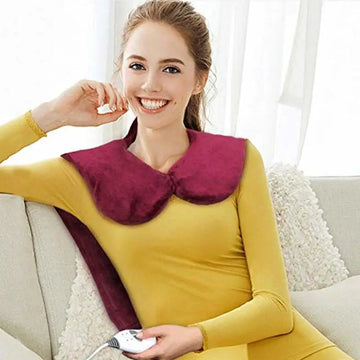 Flannel Health Relief Wrap Neck Shoulder Back Heat Pad Therapy Muscles Pain Relief Pad Massaging Heat Wrap Household Massager
