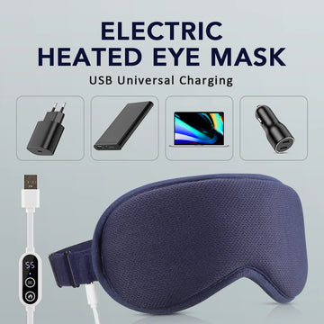Heated Eyemask USB Charing 3D Massage Electric Eye Mask Smart Timing Sleep Shading Relieve Eye Fatigue for Travel, Office, Home