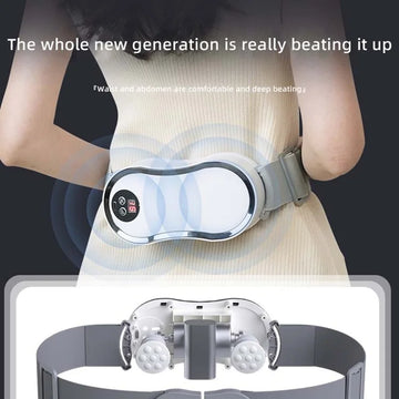 Electric Lumbar Massager Belt with Vibration & Tapping for Back Relaxation Rechargeable Percussion Massage with Remote Control