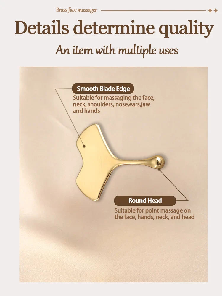 Pure Copper Brass Gua Sha Board Facial Massage Tool Guasha Board for Acupuncture Scraping Massager Tools