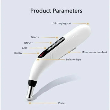 Portable Handheld High Frequency Skin Therapy Wand Machine for Acne Massage Skin Rejuvenation Tightening Wrinkle Reducing Tool
