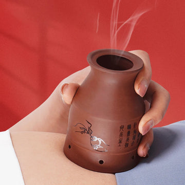Moxa Therapy Warm Massager Clay Gua Sha Scraper Cup Ceramic Moxibustion Jar Muscle Relax Body Relaxation Natural Wild Wormwood