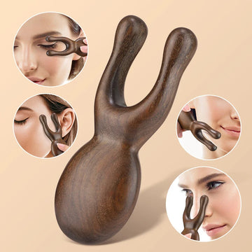 Wooden Gua Sha Facial Tools Head Massager Sandalwood Wood Massage Tool for Face Nose Eye Wood Therapy Massage Acupressur Tools