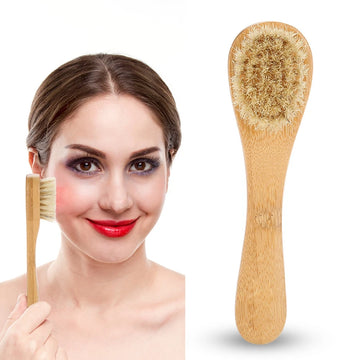 Skin Brush Wood Face Brush Wooden Handle Face Brush Wooden Handle Face Brush Exfoliating Cleaning Skin Brush Tool Face Brush