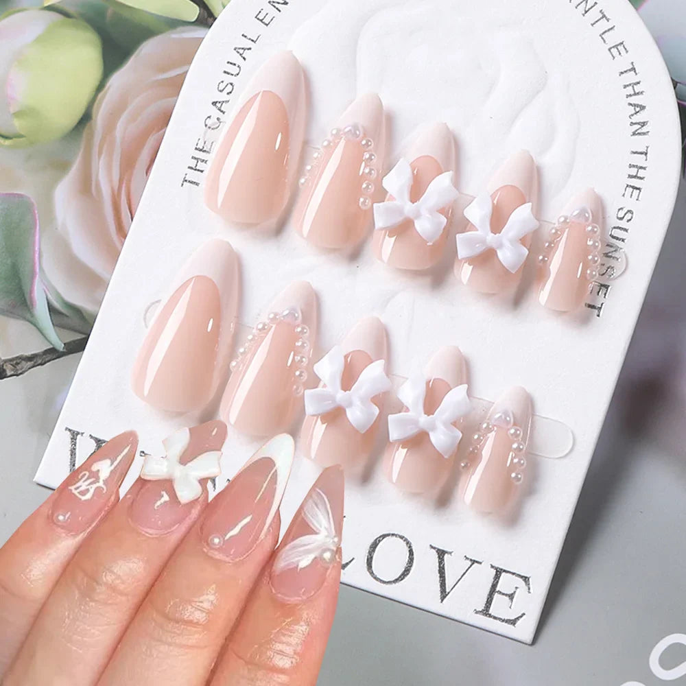 24Pcs 3D kuromi press on nails Y2K Cartoon Handmade Fake Nails Black Gel nail Wearable Nails Cinnamoroll Melody Anime False Nail