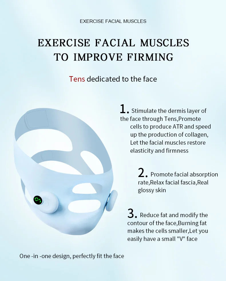 Intelligent Electric Double Chin V-Shaped Face Machine Anti-Wrinkle Facial Massage Adjustable Intensities Women's V-Face Device