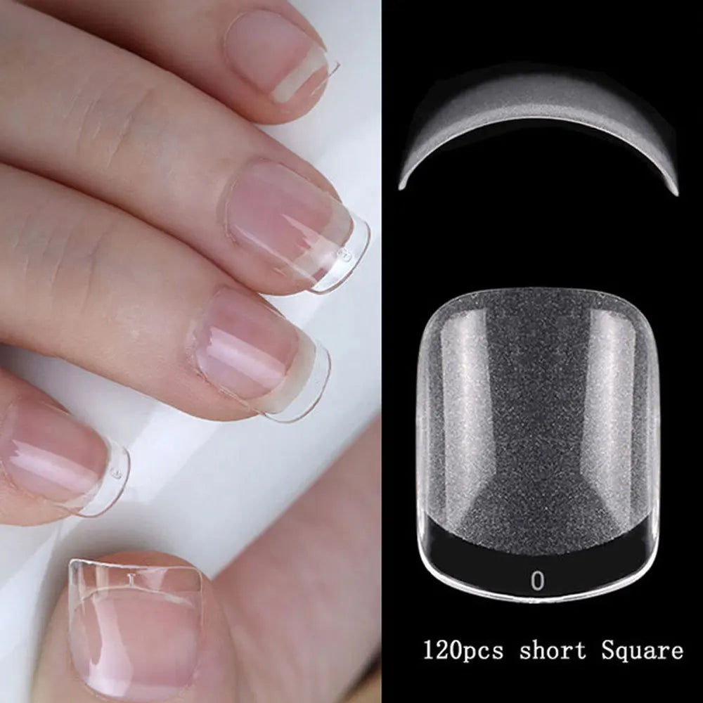 120Pcs Almond False Nail Tips Extension System Soft Gel Stiletto Square Oval French Fake Nail Extension Tips Press On Nail Tips
