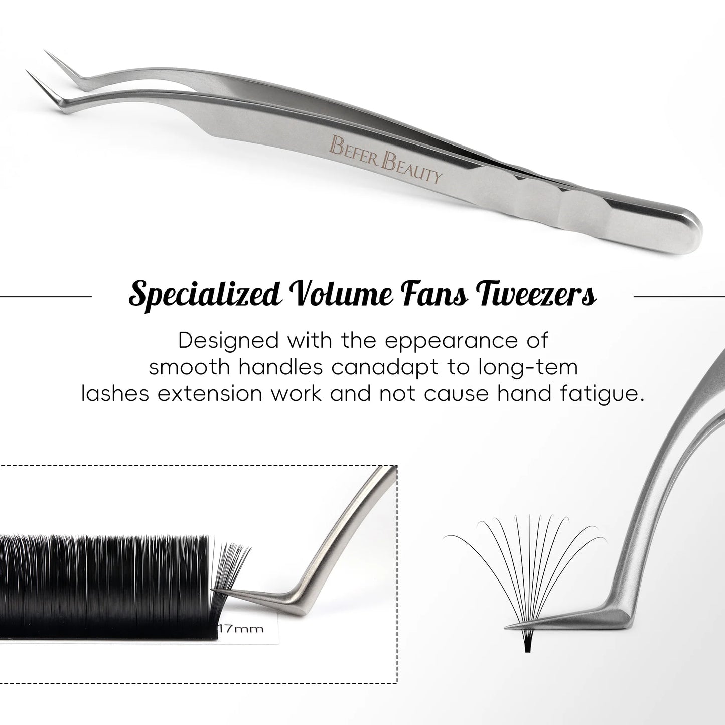 Anti-Static Tweezers Eyelash Extension Professional High Precision Volume Tweezer Stainless Steel Tweezers Antislip Makeup Tool