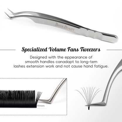 Anti-Static Tweezers Eyelash Extension Professional High Precision Volume Tweezer Stainless Steel Tweezers Antislip Makeup Tool