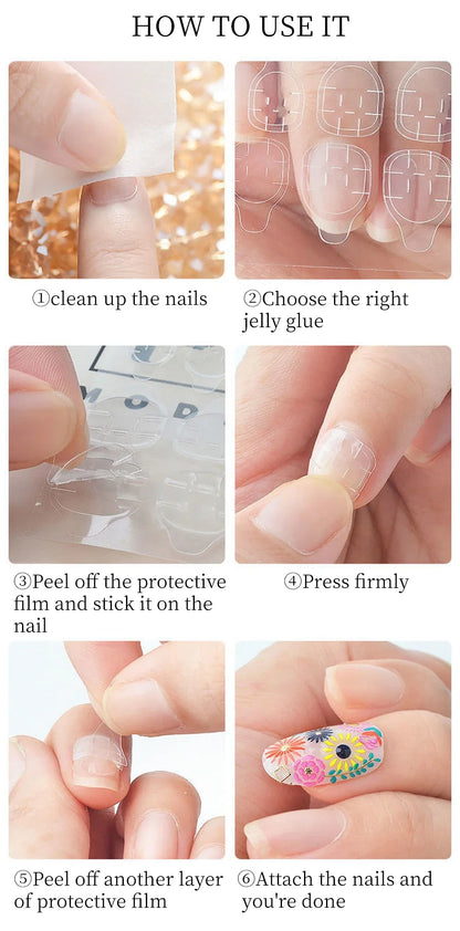 CNHIDS Wearable False Nail Jelly Glue Double Sided Fake Nail Art Adhesive Tape Glue Sticker Nail Glue DIY Manicure Tools