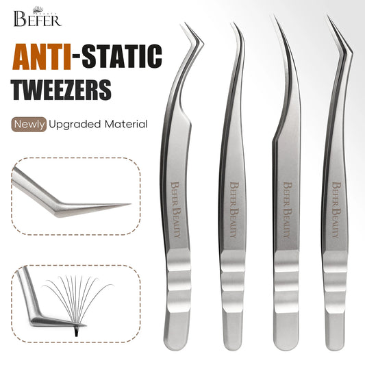 Anti-Static Tweezers Eyelash Extension Professional High Precision Volume Tweezer Stainless Steel Tweezers Antislip Makeup Tool