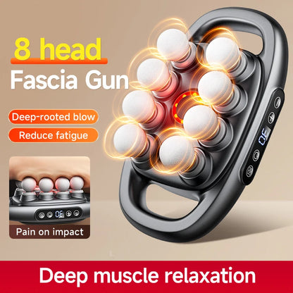 Fascia Gun Muscle Massager Gun High Frequency Back Waist Massage Machine 16-head Body Shoulder Professional Fascia Massage Gun