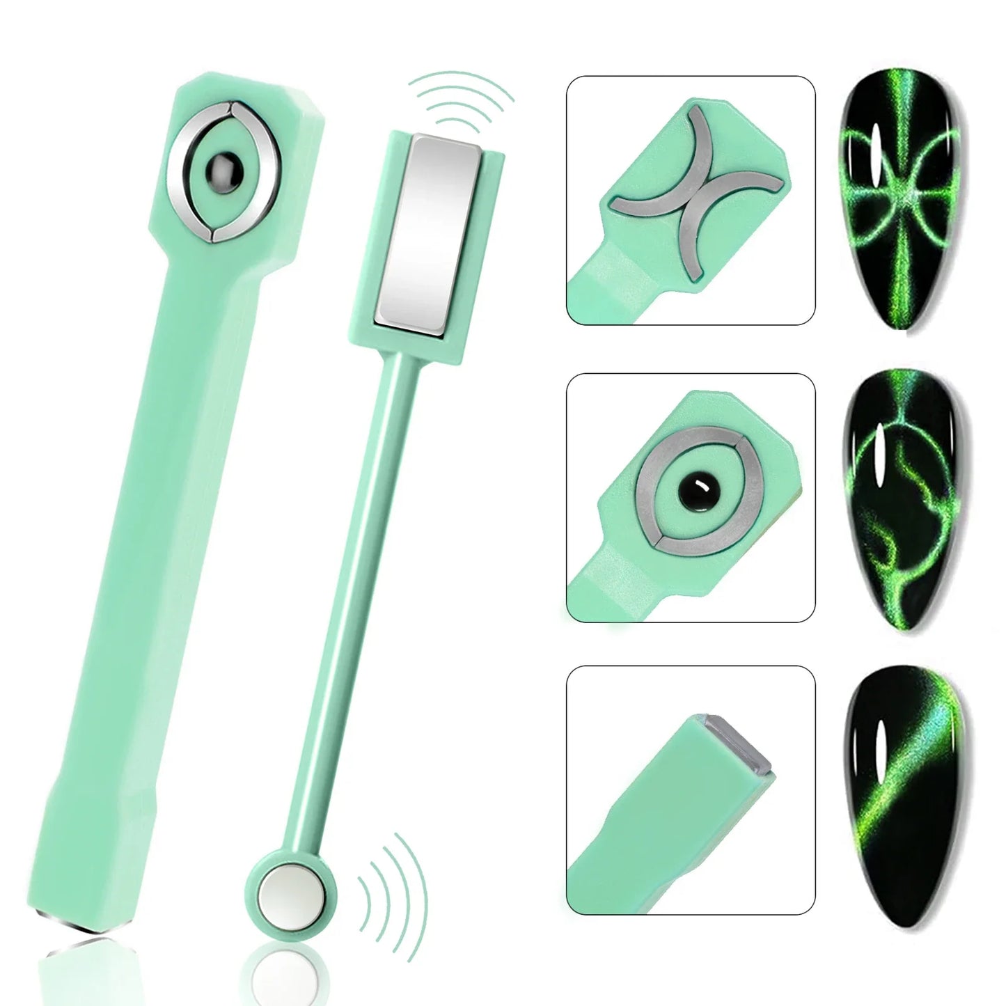 3 in 1 Nail Magnet Tool 3D Love Heart Cat Eye Nail Magnet Double Line Moon Snake Pattern French Nail UV Magnetic Stick Manicure