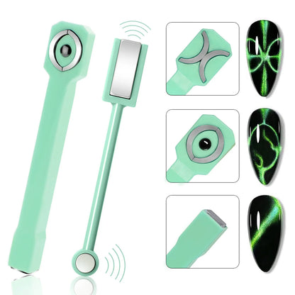 3 in 1 Nail Magnet Tool 3D Love Heart Cat Eye Nail Magnet Double Line Moon Snake Pattern French Nail UV Magnetic Stick Manicure