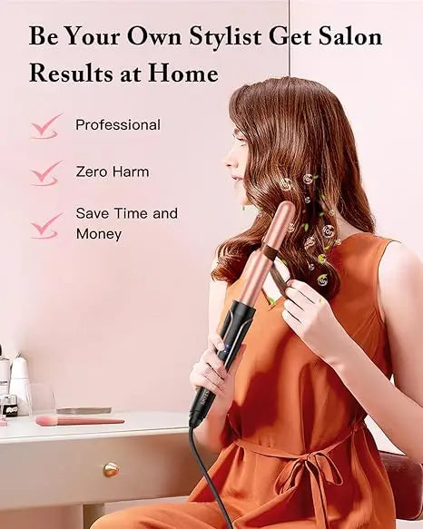 BESTOPE PRO Waver Curling Iron Wand,  5 in 1 Curling Wand Set with 3 Barrel Hair Crimper for Women, Fast Heating Hair Wand Curle