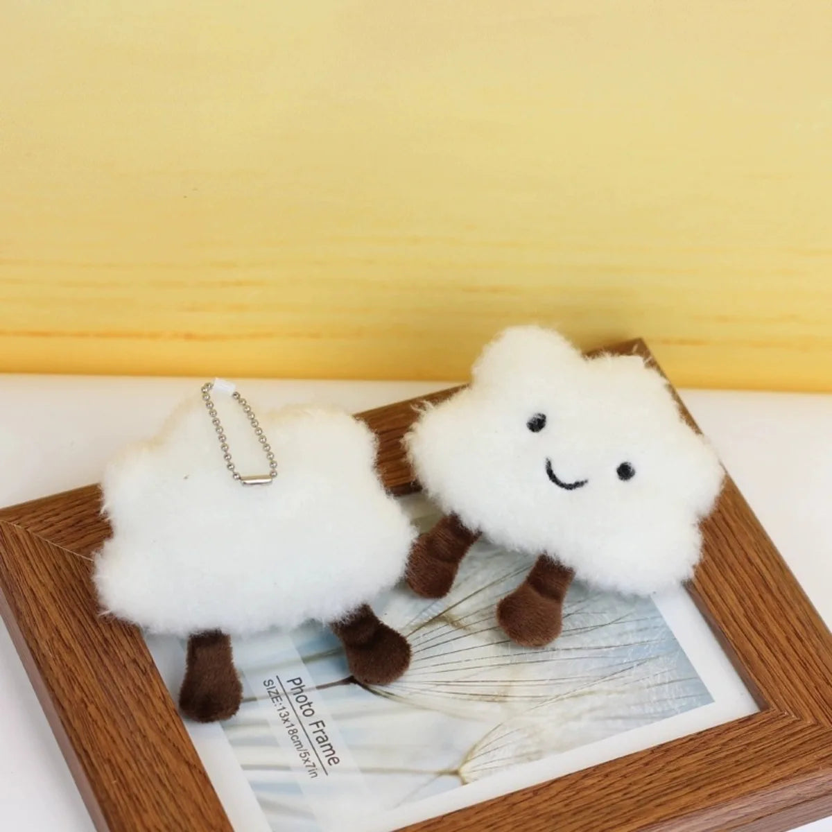 Cute Plush Smile Cloud Keychain Cotton Stuffed Doll Toy Keyring Backpack Bag Pendant Car Key Chains For Women Girls Gift
