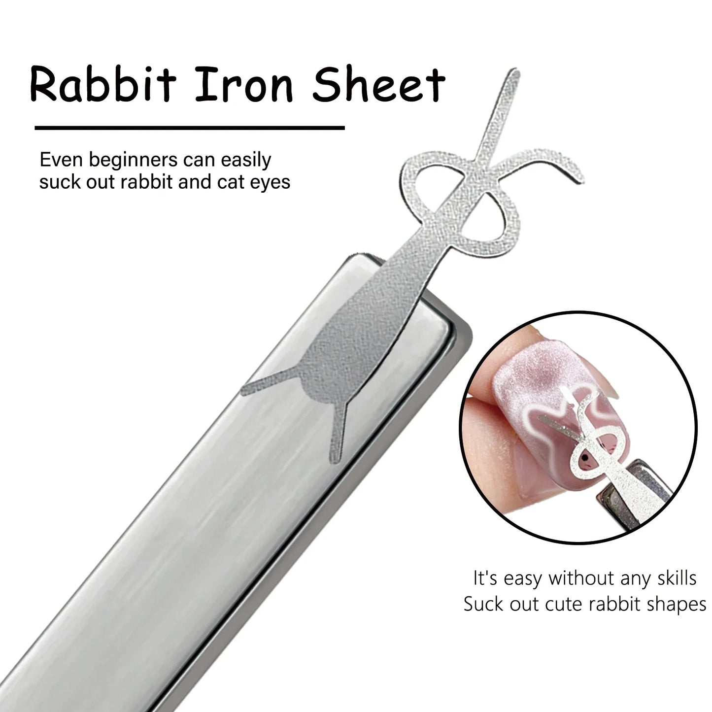 Nail Art Magnet Set Folded Ear Rabbit Cat Bear Cat Eye Magnet Stick Strong Heart-Shaped Magnet For DIY Gel Polish Magnetic Tools