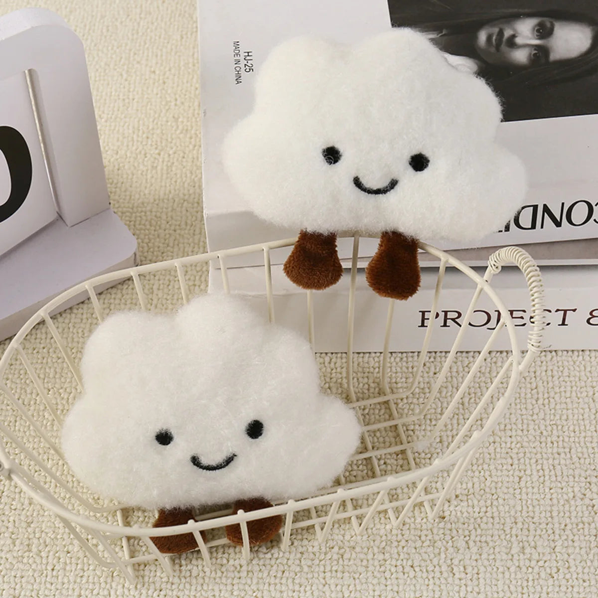 Cute Plush Smile Cloud Keychain Cotton Stuffed Doll Toy Keyring Backpack Bag Pendant Car Key Chains For Women Girls Gift