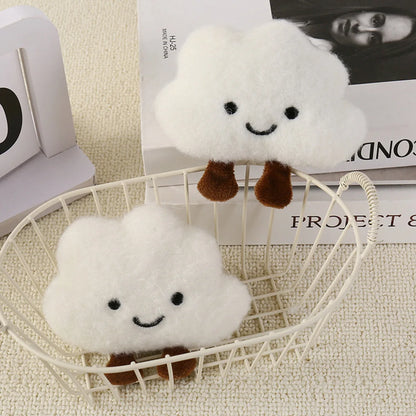 Cute Plush Smile Cloud Keychain Cotton Stuffed Doll Toy Keyring Backpack Bag Pendant Car Key Chains For Women Girls Gift