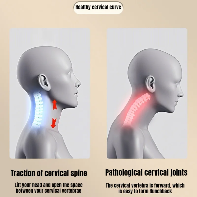 Cervical Massager Curvature Massage Traction Pillow Correction Neck Shoulder Protection Infrared Smart Cervical Massage Pillow