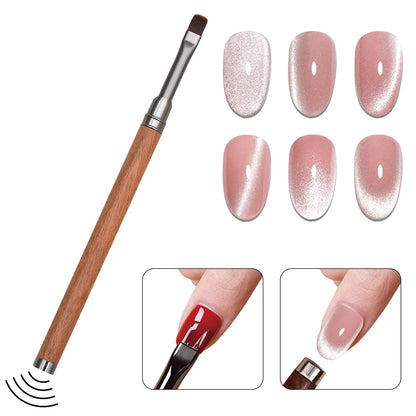 3 in 1 Nail Magnet Tool 3D Love Heart Cat Eye Nail Magnet Double Line Moon Snake Pattern French Nail UV Magnetic Stick Manicure
