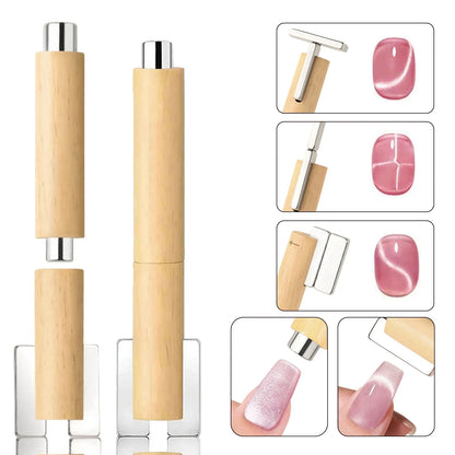3 in 1 Nail Magnet Tool 3D Love Heart Cat Eye Nail Magnet Double Line Moon Snake Pattern French Nail UV Magnetic Stick Manicure