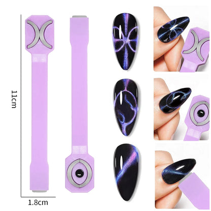 3 in 1 Nail Magnet Tool 3D Love Heart Cat Eye Nail Magnet Double Line Moon Snake Pattern French Nail UV Magnetic Stick Manicure