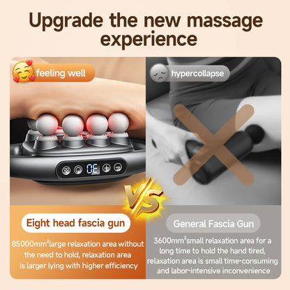 Fascia Gun Muscle Massager Gun High Frequency Back Waist Massage Machine 16-head Body Shoulder Professional Fascia Massage Gun