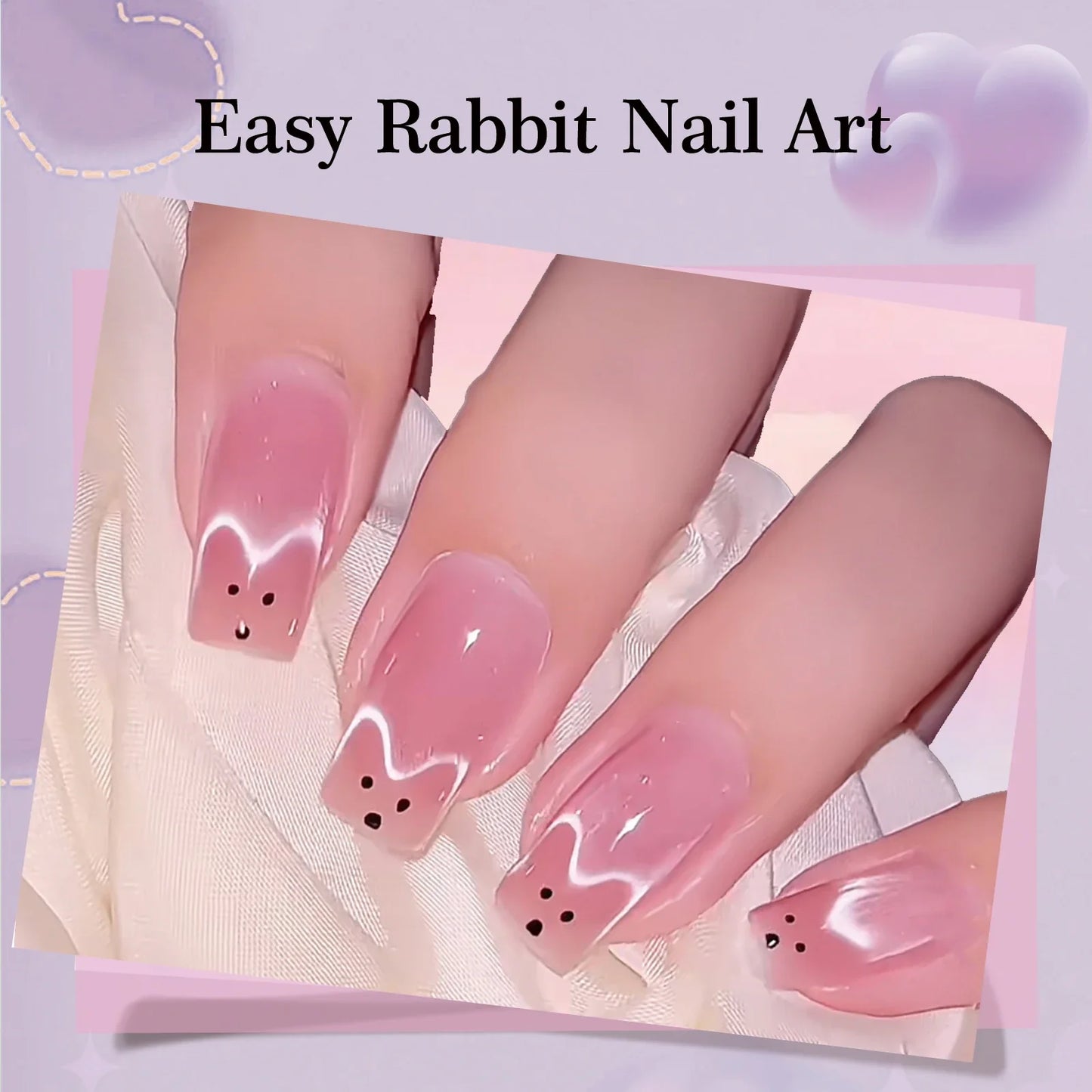 Nail Art Magnet Set Folded Ear Rabbit Cat Bear Cat Eye Magnet Stick Strong Heart-Shaped Magnet For DIY Gel Polish Magnetic Tools