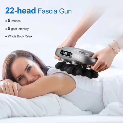 22 head Fascia Gun Muscle Massager Gun High Frequency Back Waist Massage Machine Body Shoulder Professional Fascia Massage Gun
