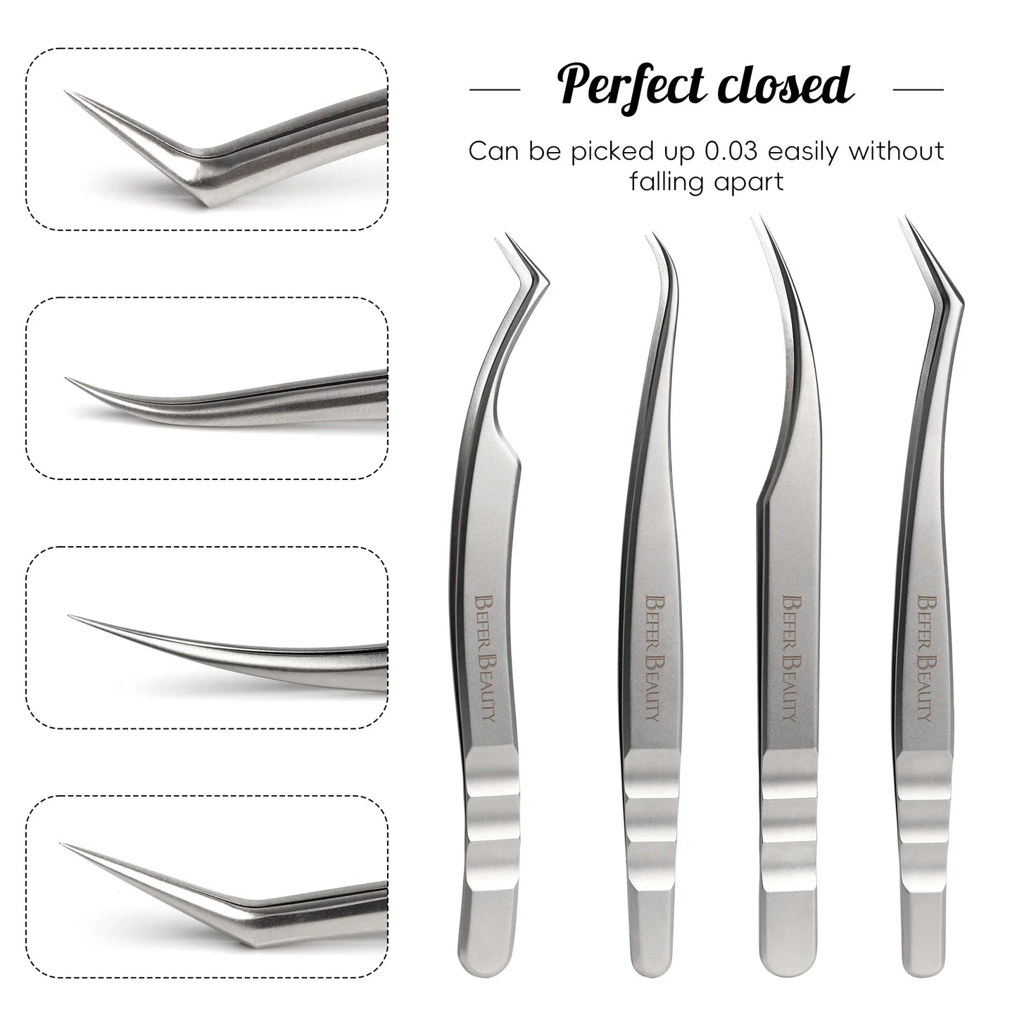 Anti-Static Tweezers Eyelash Extension Professional High Precision Volume Tweezer Stainless Steel Tweezers Antislip Makeup Tool