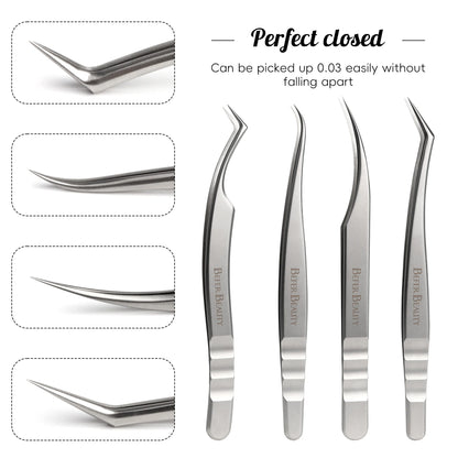 Anti-Static Tweezers Eyelash Extension Professional High Precision Volume Tweezer Stainless Steel Tweezers Antislip Makeup Tool