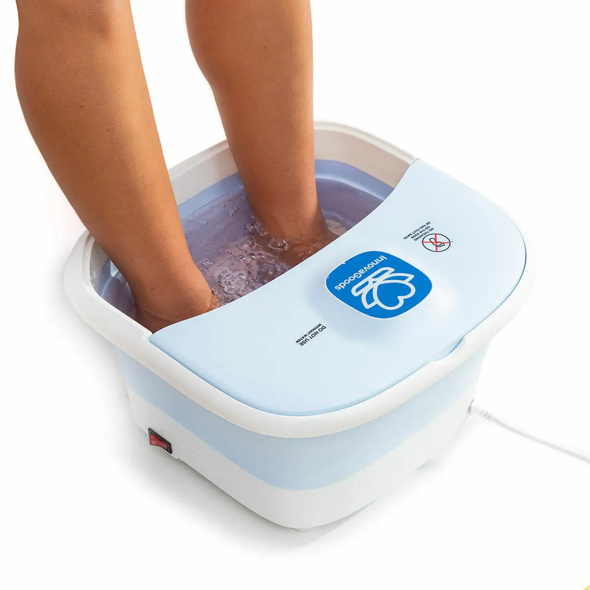 Innovagoods ®   Foldable foot spa 10 liters, bubble foot massager with vibration and infrared water heater, 10 rollers, pressure points feeling, rest, relaxation.