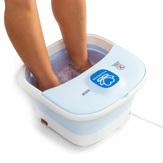 Innovagoods ®   Foldable foot spa 10 liters, bubble foot massager with vibration and infrared water heater, 10 rollers, pressure points feeling, rest, relaxation.